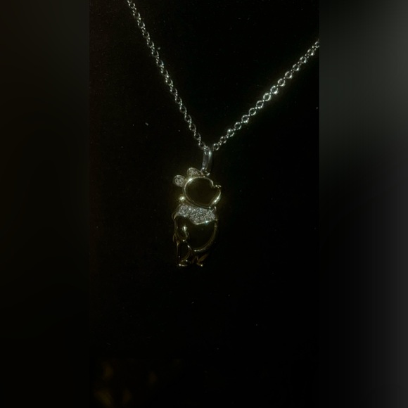 DISNEY TREASURES WINNIE THE POOH DIAMOND NECKLACE - Picture 2 of 4